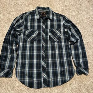 Chalc Men's Blue Plaid Shirt